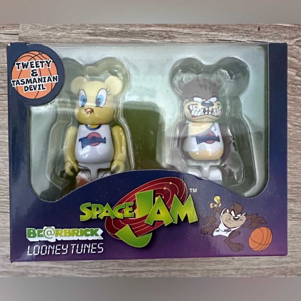 Medicom|Bearbrick x Looney Tunes x Space Jam|2pk|Taz‎ & Tweety|NIB